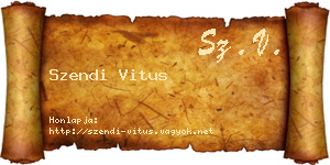 Szendi Vitus névjegykártya